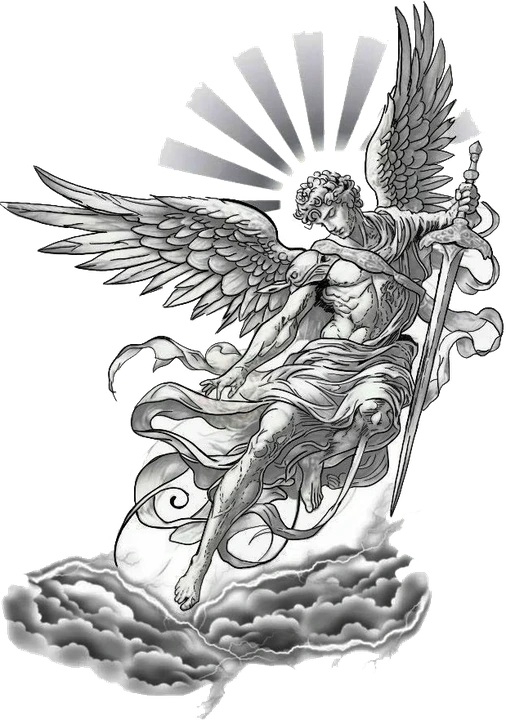 Anjo entre nuvens
